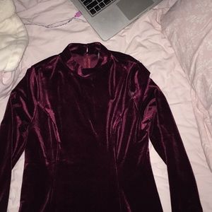 Maroon velvet dress